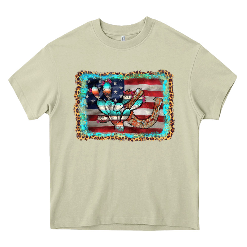 Flag Cactus Horseshoe Heavy Core Tee by AdoDesignShop | Teevron
