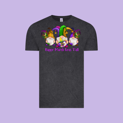 Happy Mardi Gras Y'all Gnomes Vintage Tee Designed By Ranaportraitstore