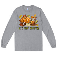 Heather Grey Tis The Season Fall Long Sleeve Tee - texasbilliewilder