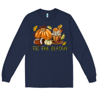 Navy Tis The Season Fall Long Sleeve Tee - texasbilliewilder