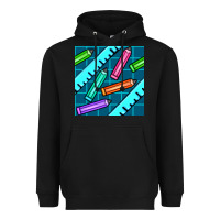 Black school pencil seamless pattern Heavyweight Hoodie - BundleAndBundleShop
