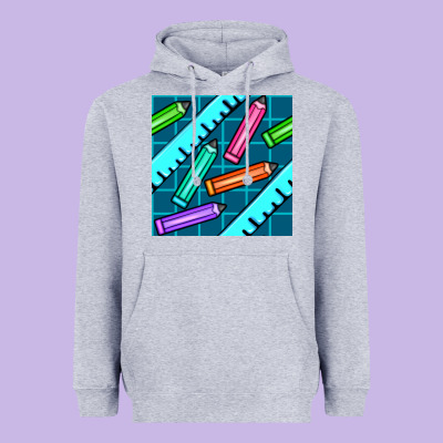 School Pencil Seamless Pattern Heavyweight Hoodie Designed By Bundleandbundleshop
