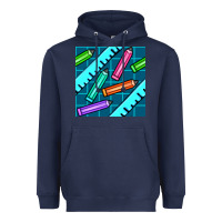 Navy school pencil seamless pattern Heavyweight Hoodie - BundleAndBundleShop