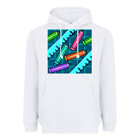 White school pencil seamless pattern Heavyweight Hoodie - BundleAndBundleShop