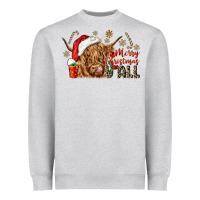 Heather Grey merry christmas yall Heavyweight Sweatshirt - CowGirlArtShop