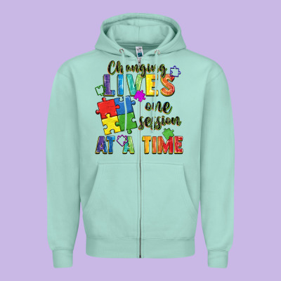 Changing Lives One Session At A Time Zipper Hoodie Designed By Fadigitalartstudio