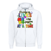 White Changing lives one session at a time Zipper Hoodie - FaDigitalArtStudio