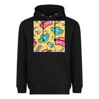 Black nurse medicine seamless pattern Heavyweight Hoodie - BundleAndBundleShop