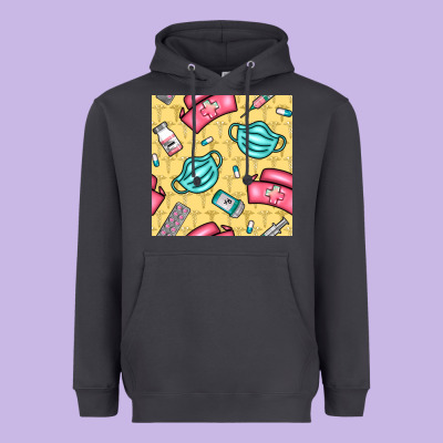 Nurse Medicine Seamless Pattern Heavyweight Hoodie Designed By Bundleandbundleshop