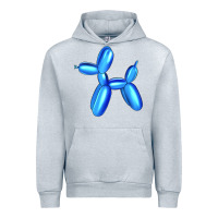 Heather Grey Blue Dog Balloon Urban Hoodie - Artiststas