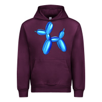 Mauve Wine Blue Dog Balloon Urban Hoodie - Artiststas