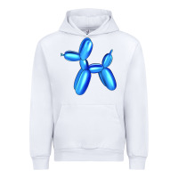 White Blue Dog Balloon Urban Hoodie - Artiststas