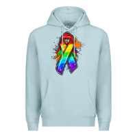 Blue Mist Pride ribbon Premium Hoodie - FaDigitalArtStudio