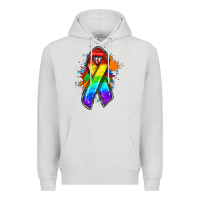 Dove Grey Pride ribbon Premium Hoodie - FaDigitalArtStudio