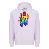 Lilac Pride ribbon Premium Hoodie - FaDigitalArtStudio