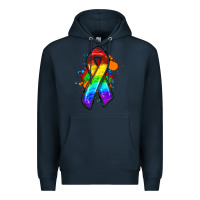Navy Pride ribbon Premium Hoodie - FaDigitalArtStudio