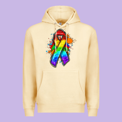 Pride Ribbon Premium Hoodie Designed By Fadigitalartstudio