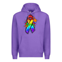 Purple Pride ribbon Premium Hoodie - FaDigitalArtStudio