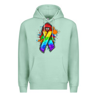 Seafoam Pride ribbon Premium Hoodie - FaDigitalArtStudio
