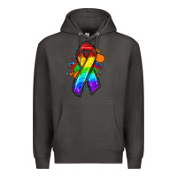 Smoke Pride ribbon Premium Hoodie - FaDigitalArtStudio