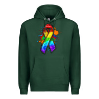 Sports Green Pride ribbon Premium Hoodie - FaDigitalArtStudio