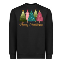Black merry christmas trees Heavyweight Sweatshirt - CowGirlArtShop