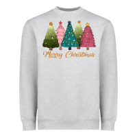 Heather Grey merry christmas trees Heavyweight Sweatshirt - CowGirlArtShop