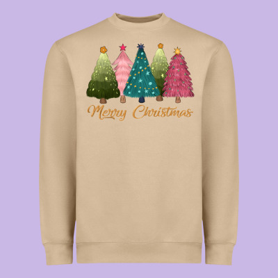 Merry Christmas Trees Heavyweight Sweatshirt Designed By Cowgirlartshop