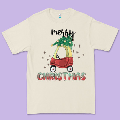 Merry Christmas Kids Car Premium Tee Designed By Maliassmallbusiness