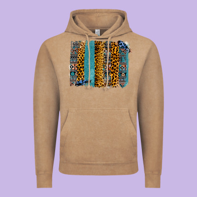 Aztec Leopard Glitter Brushstrokes Vintage Hoodie Designed By Bettercallsaul