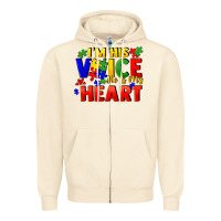 Sandshell I'm his voice he is my heart Zipper Hoodie - FaDigitalArtStudio