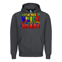 Smoke I'm his voice he is my heart Zipper Hoodie - FaDigitalArtStudio