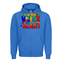 True Royal I'm his voice he is my heart Zipper Hoodie - FaDigitalArtStudio