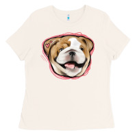 Bone bulldog pink glitter Ladies Tee - Jasminsmagicworld