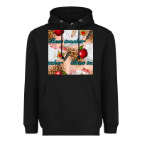 Black Best Teacher Seamless Pattern Heavyweight Hoodie - BundleAndBundleShop