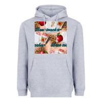 Heather Grey Best Teacher Seamless Pattern Heavyweight Hoodie - BundleAndBundleShop