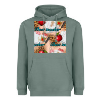 Sage Best Teacher Seamless Pattern Heavyweight Hoodie - BundleAndBundleShop