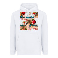 White Best Teacher Seamless Pattern Heavyweight Hoodie - BundleAndBundleShop