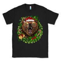 Black christmas bear  wreath Classic Tee - BarkalooDesign