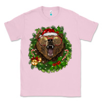 Bubblegum Pink christmas bear  wreath Classic Tee - BarkalooDesign