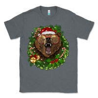 Charcoal Heather christmas bear  wreath Classic Tee - BarkalooDesign
