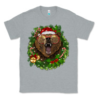 Heather Grey christmas bear  wreath Classic Tee - BarkalooDesign