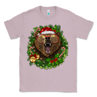 Lilac christmas bear  wreath Classic Tee - BarkalooDesign