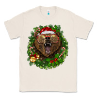 Natural christmas bear  wreath Classic Tee - BarkalooDesign