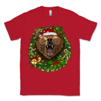 Red christmas bear  wreath Classic Tee - BarkalooDesign