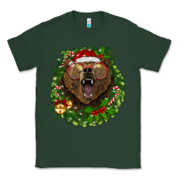 Sports Green christmas bear  wreath Classic Tee - BarkalooDesign