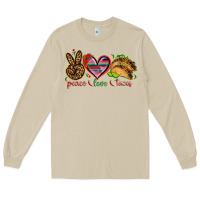 Mushroom Peace love tacos Long Sleeve Tee - NancyCooperArtShop