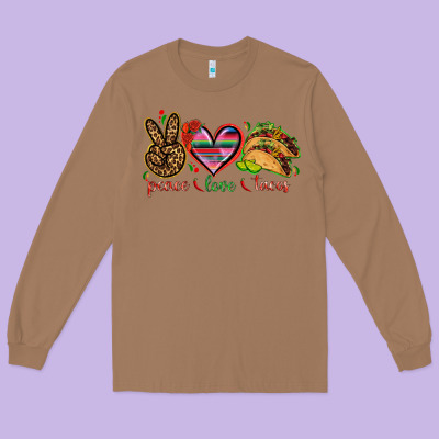 Peace Love Tacos Long Sleeve Tee Designed By Nancycooperartshop