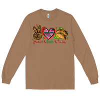 Toasted Coconut Peace love tacos Long Sleeve Tee - NancyCooperArtShop