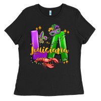 Black louisiana mardi gras Ladies Tee - MaliasSmallBusiness